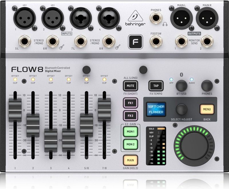 Behringer - FLOW 8 - Digitale Mixer - Compact - Bluetooth Audio