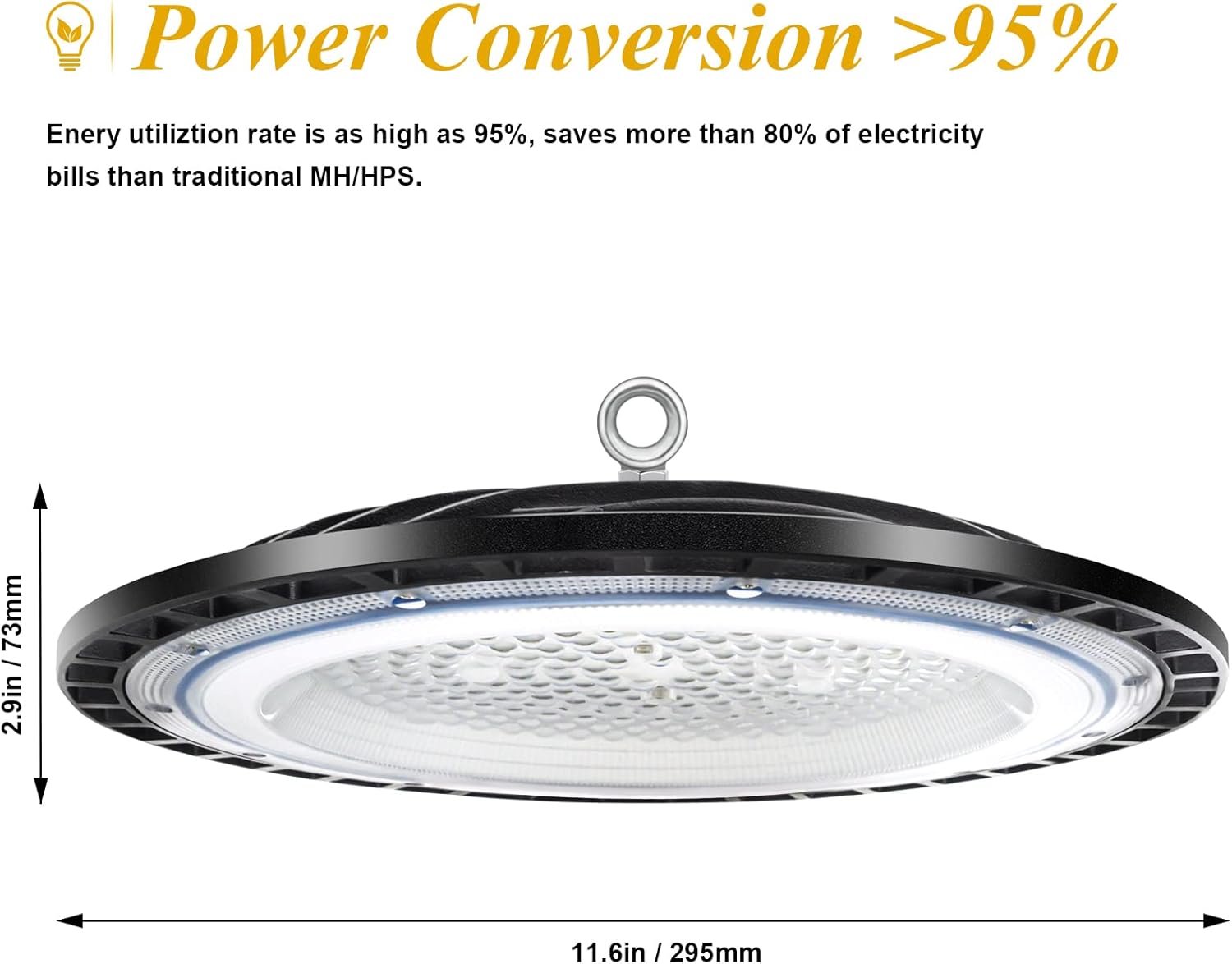 4Pack 100W UFO LED High Bay Light, Hallenstrahler 14000LM, 6500K Kaltweiß UFO LED Werkstattlampe, IP66 Wasserdichte Industrielampe High Bay Licht für Fabriken,Garage,Lagerhaus