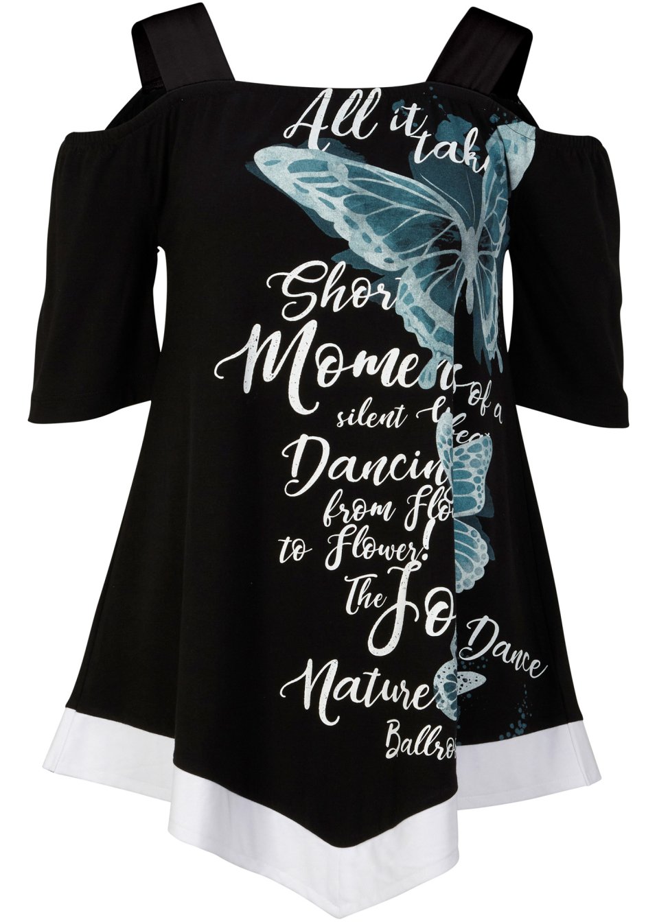 T-shirt à épaules dénudées avec imprimé