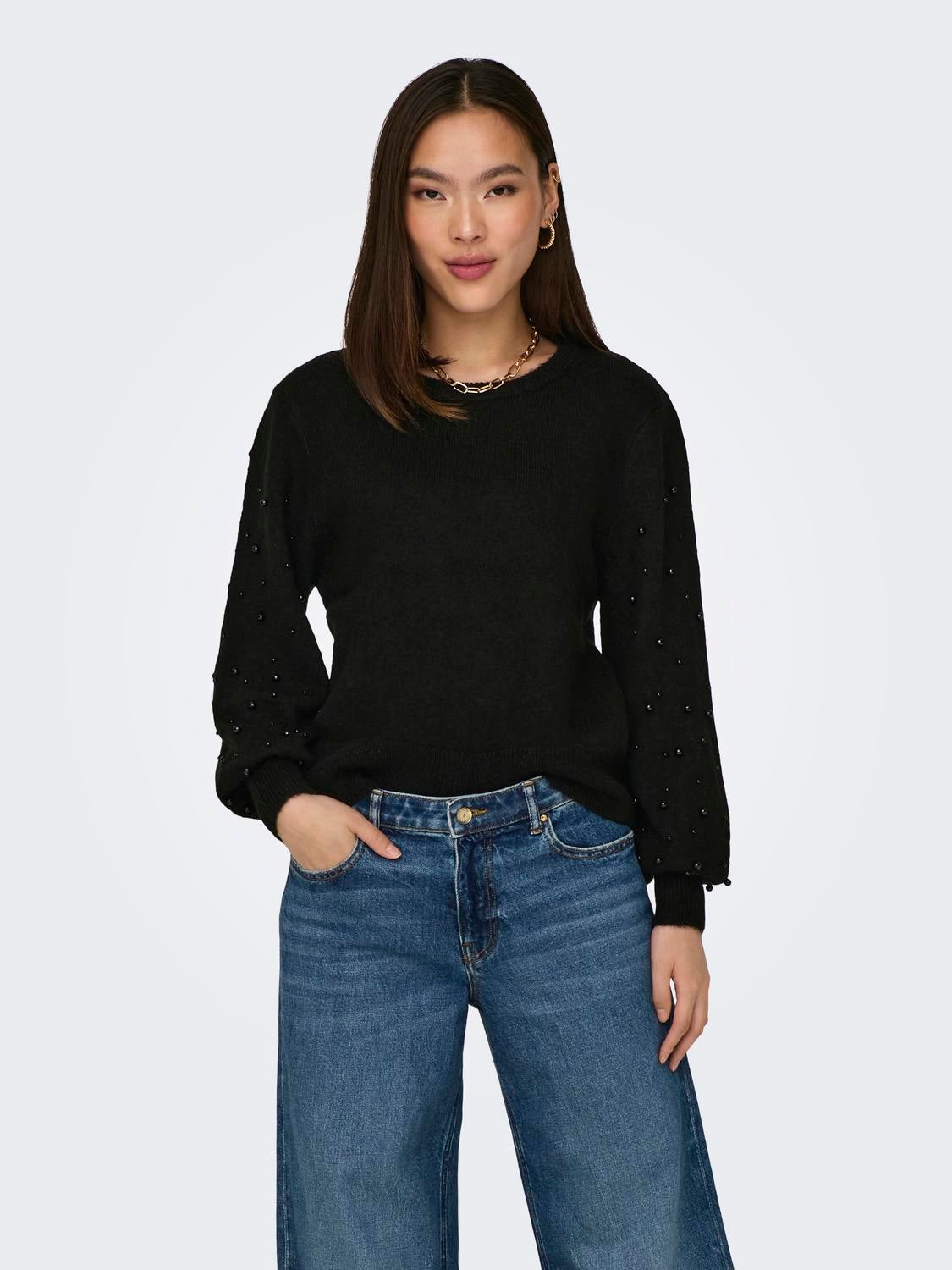 ONLKINNE Strickpullover Black
