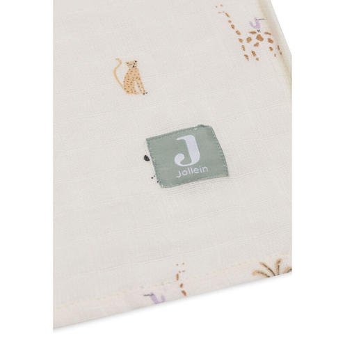 Lot de 2 langes en gaze de coton larges 115x115cm Jungle jambo - Multicolor - JOLLEIN