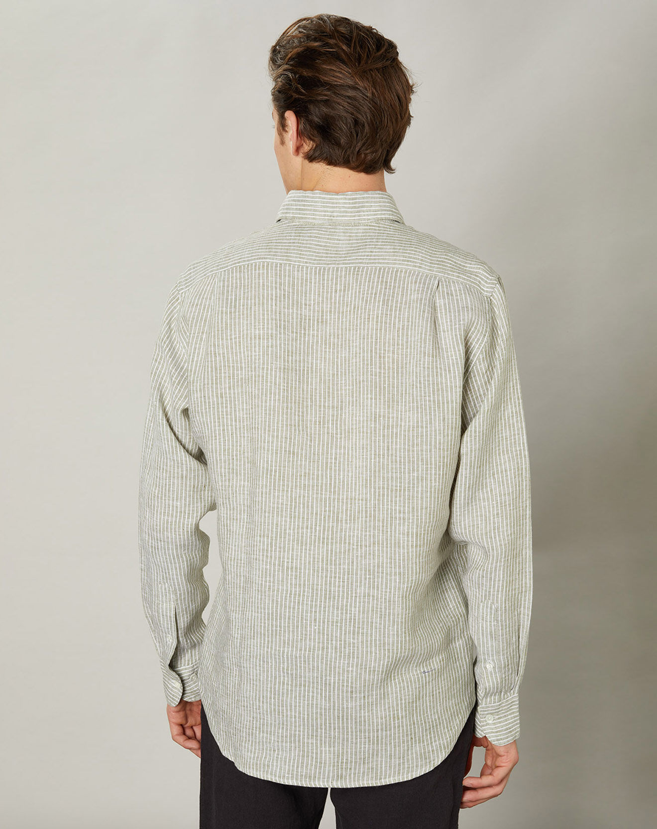 Hartford Chemise regular 100% Lin Paul army