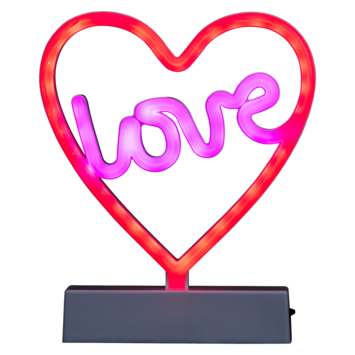 Neon tafellamp Hart 18,5x13,5cm