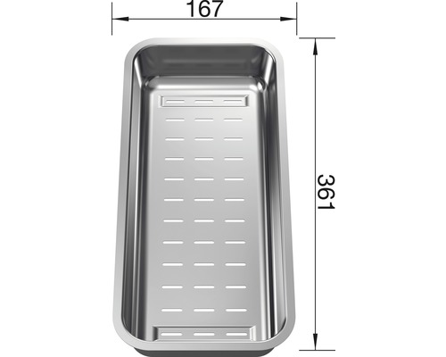 Multifunctionele roestvrijstalen kom Blanco 223077 (L x B x H) 36,1 x 16,7 x 5,9 cm
