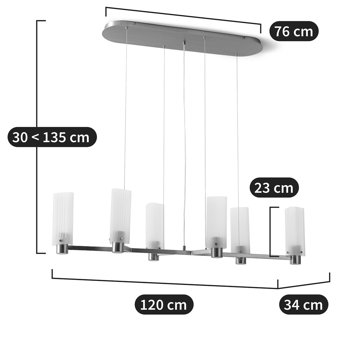 AM.PM<br>Luminária pendente em vidro/aço, Strozzi, design E.Gallina&