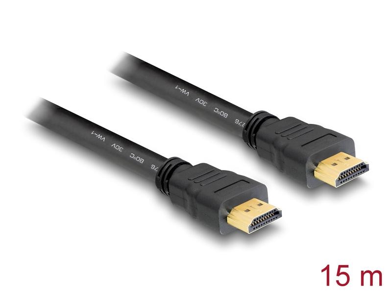 Delock Kabel 4K 30Hz HDMI - HDMI, 15 m Delock Kabel High Speed HDMI mit Ethernet – HDMI A Stecker > HDMI A Stecker 4K 15 m