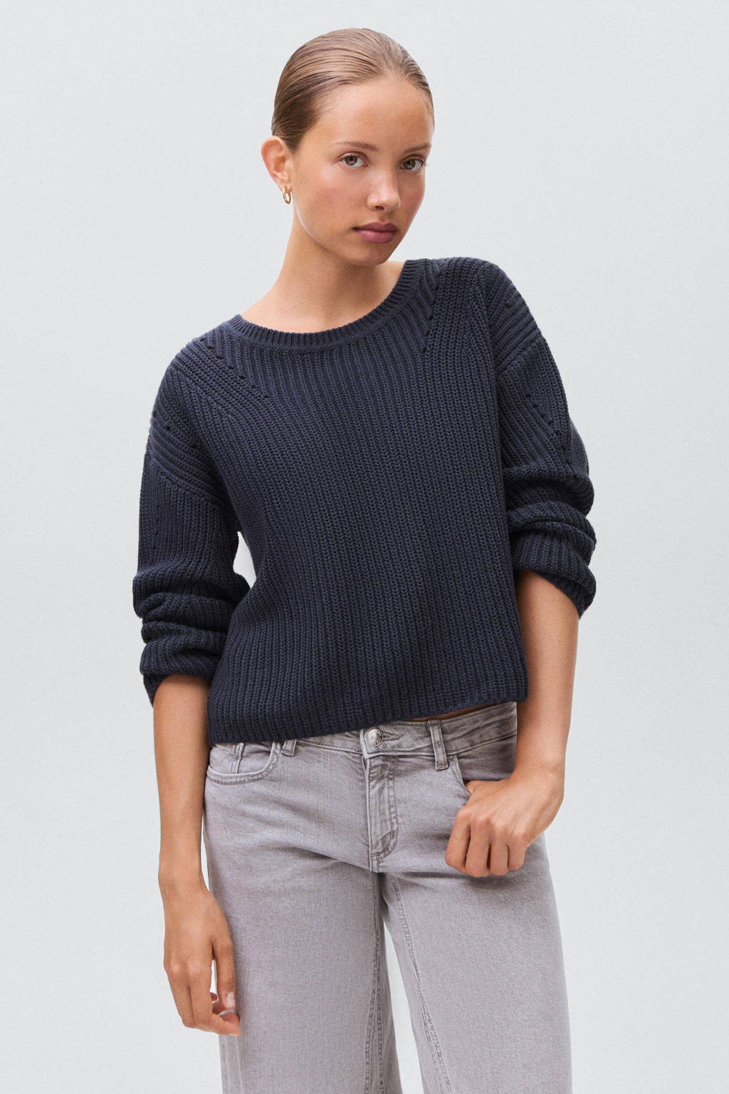 MANGO TEEN trui marine grof gebreid