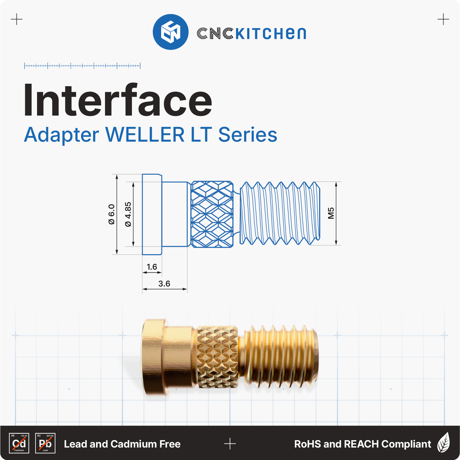 CNC Kitchen  Einschmelzhilfen + Weller LT Adapter    Hochwertige Lötspitzen mit Kupfergewinde inkl. Adapter