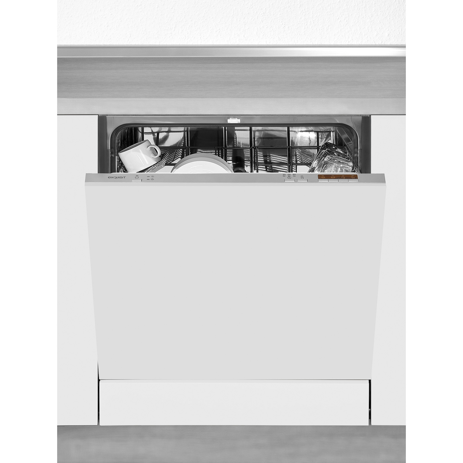 2-teiliges Set EXQUISIT Einbau-Geschirrspüler EGSP6012-E-030 INOX - vollintegriert - E