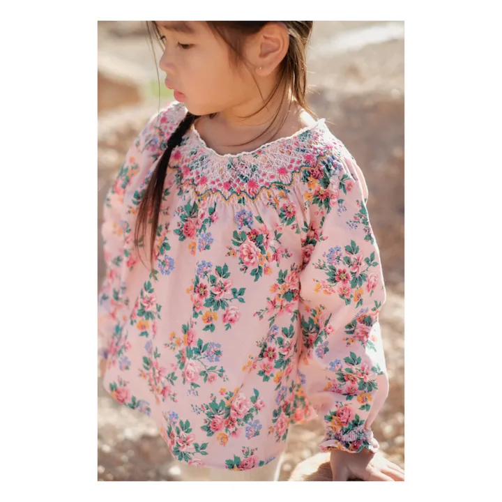 Louise Misha Blouse Velours Milleraies Mahina | Rose