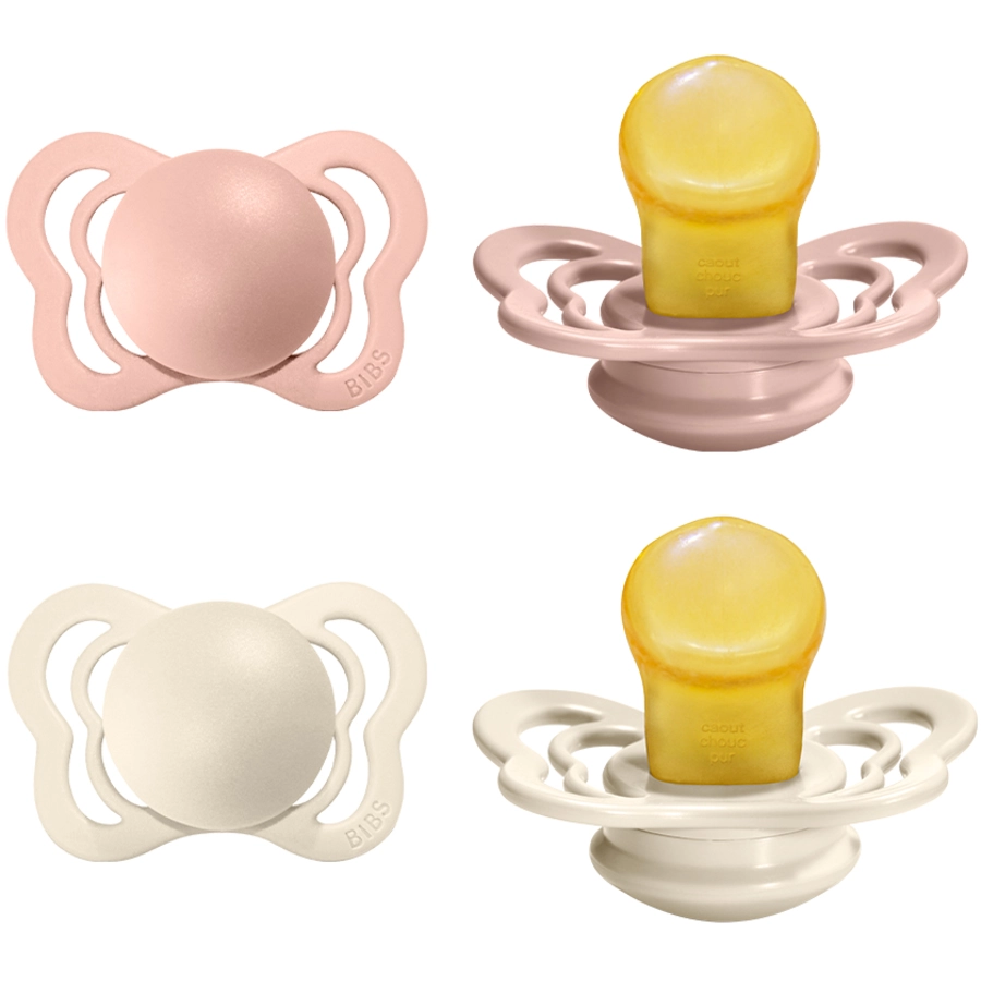 BIBS® Schnuller Couture Ivory  Blush Latex 6-36 Monate, 4 Stk.