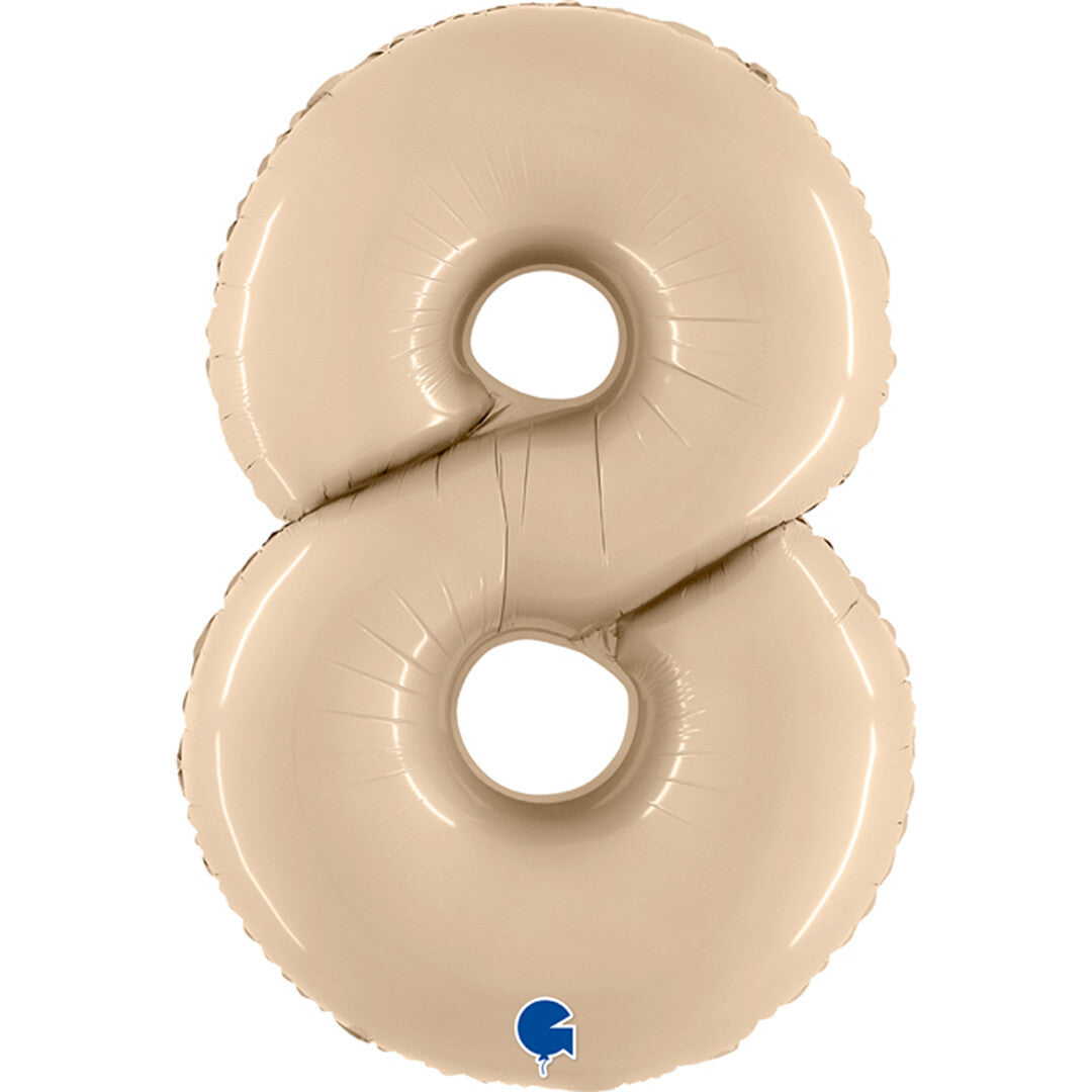 Grabo cijferballon acht - cream - 102 cm