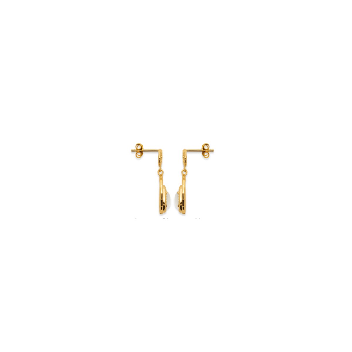 Boucles d'oreilles pierre de lune pendante ATHENEE - Bijoux Privés Discovery