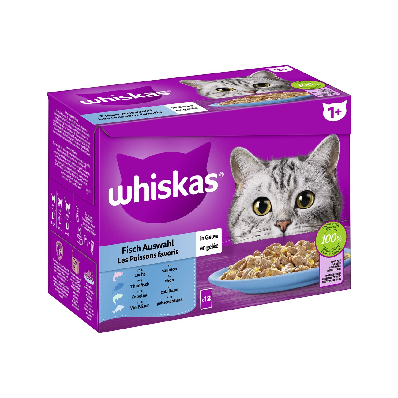 Whiskas Multipack 1+ Fisch Auswahl in Gelee 12 x 85g