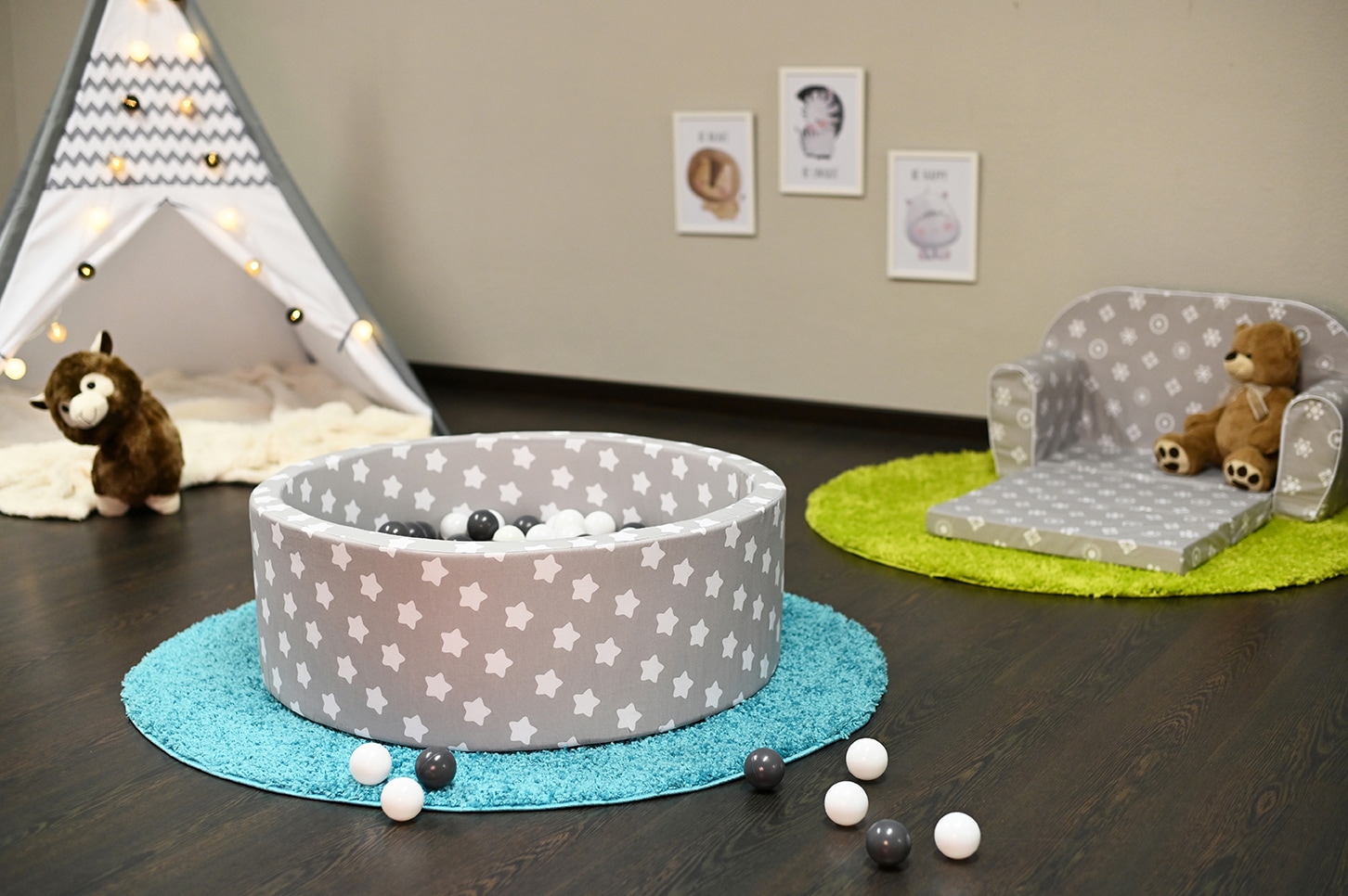 Knorrtoys® Bällebad »Soft, Grey White Stars« mit 300 Bällen Grey/creme; Made in Europe