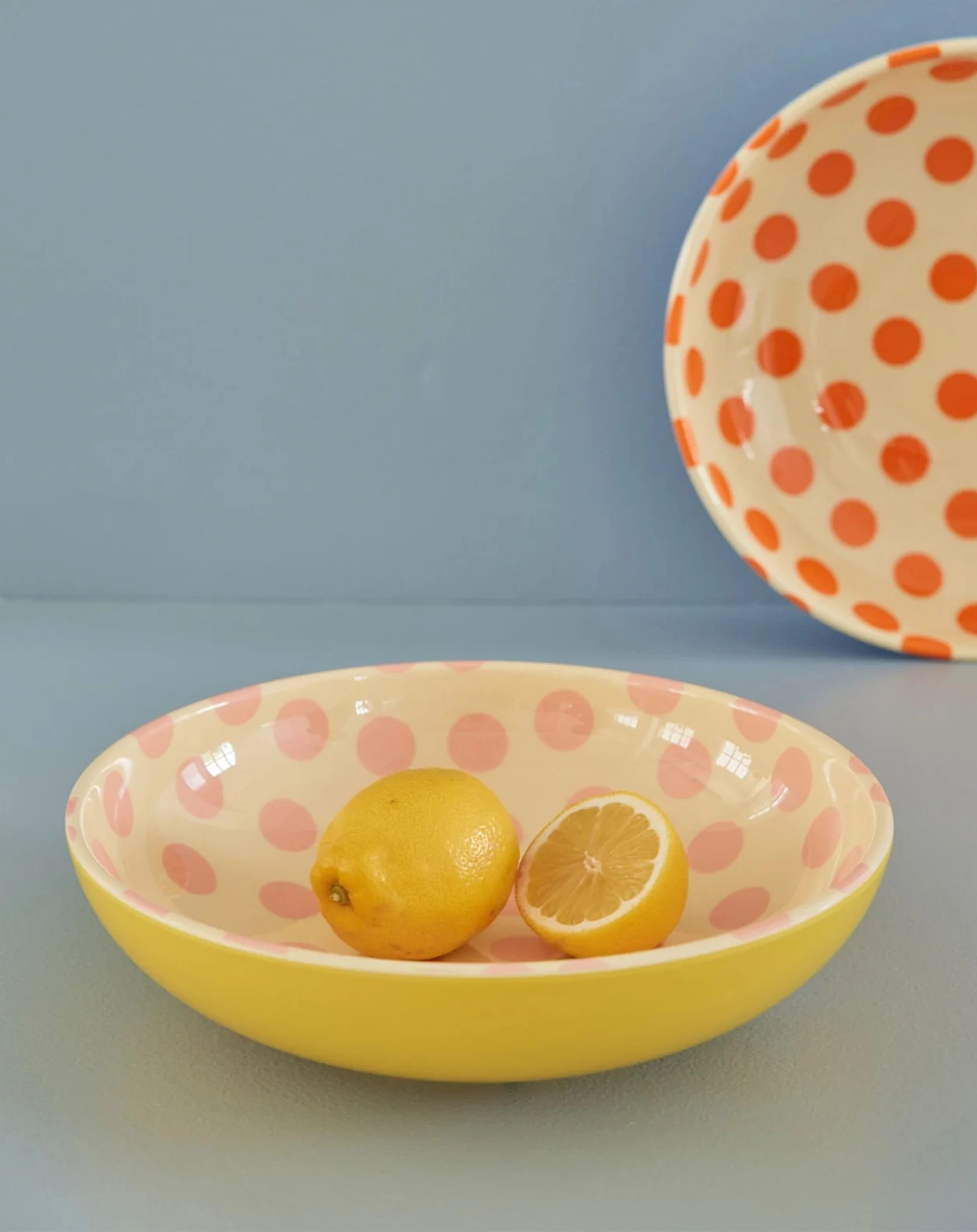 Melamin-Salatschüssel HAPPY DOTS (29,9cm) in gelb/pink