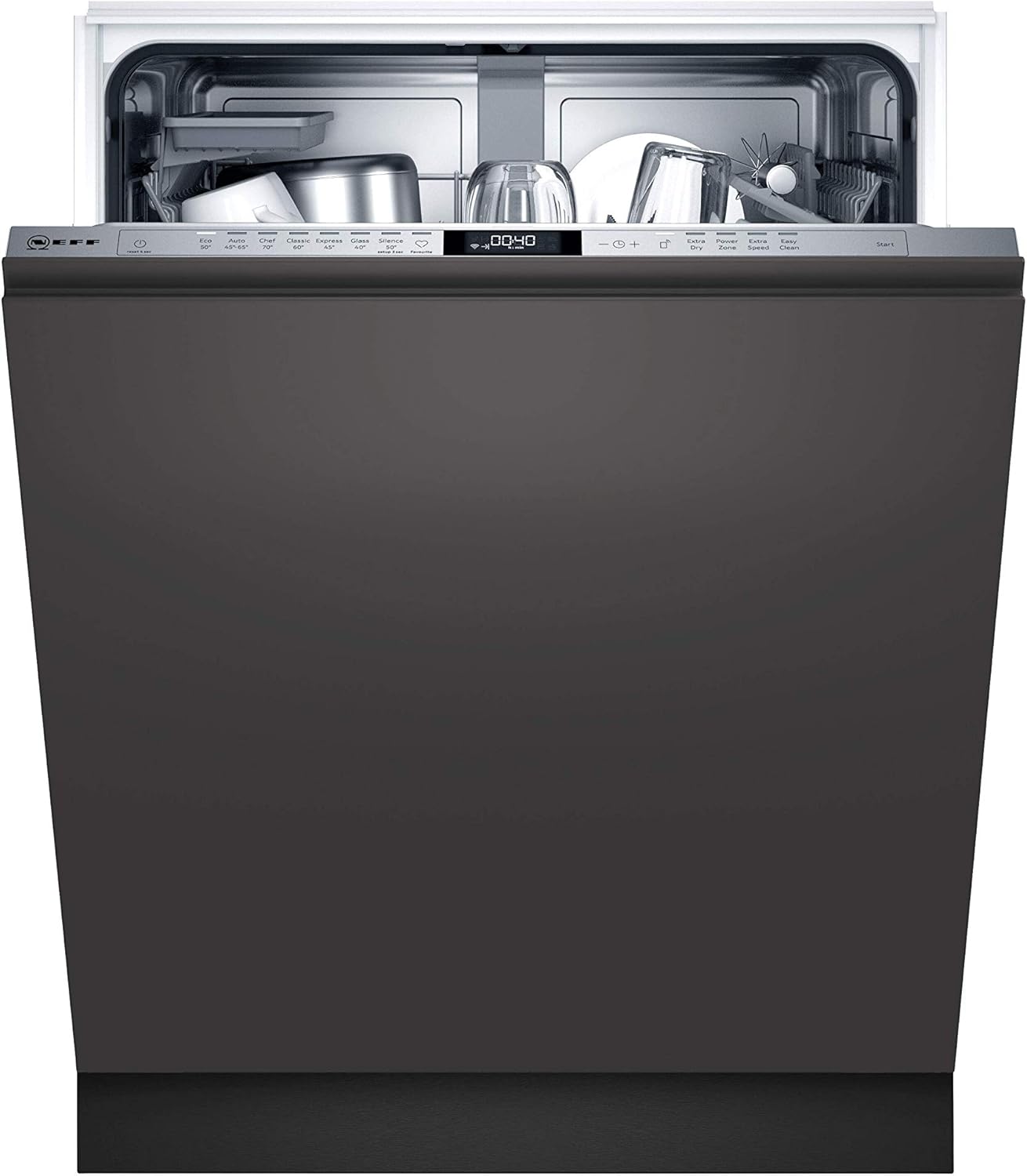 NEFF S157EAX36E N 70 Vollintegrierter Geschirrspüler, 13 Maßgedecke, Edelstahl, 81,5 cm Höhe