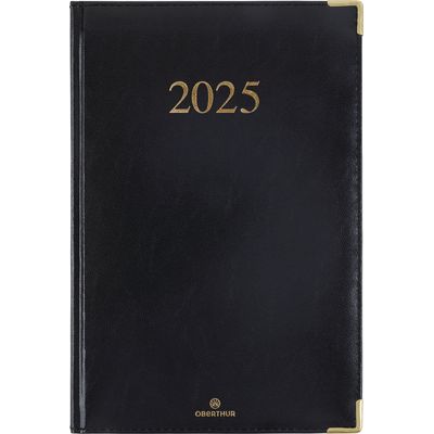 Agenda Kiev - 1 semaine sur 2 pages - 17 x 24,5 cm - noir - Oberthur