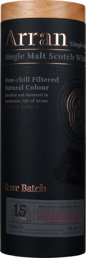 ARRAN 15 YEARS RARE BATCH PEATED SHERRY CASKS 70CL