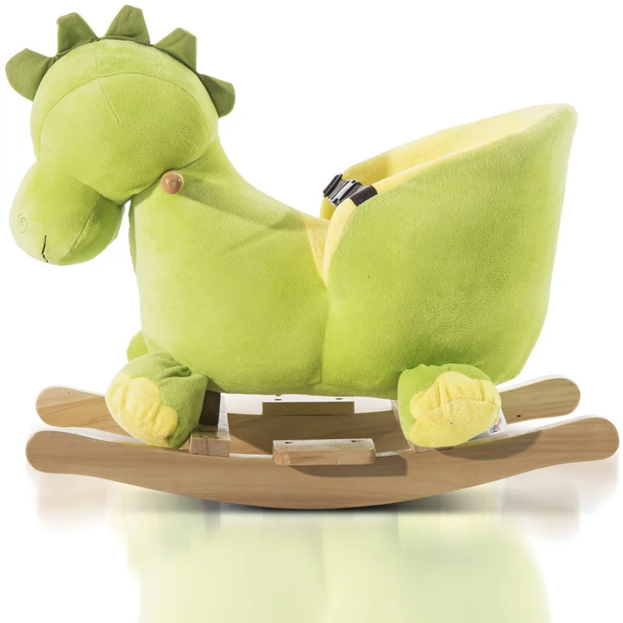 HOMCOM Kinder Schaukelwippe als Drache grün, hellgelb