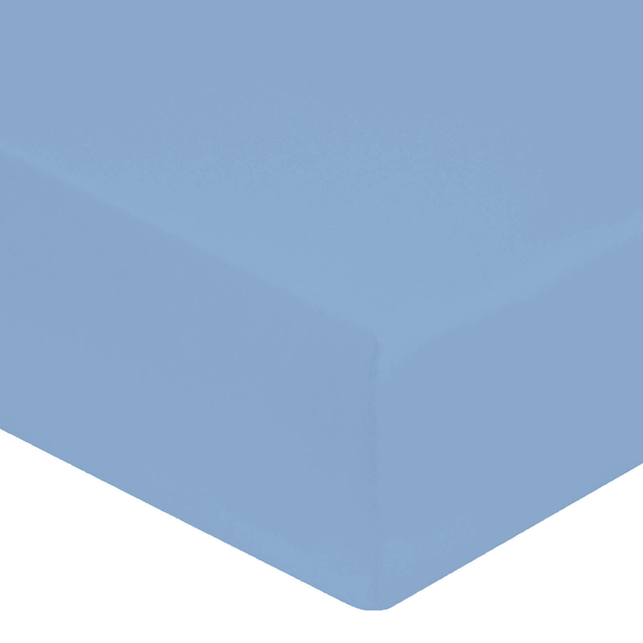 United by PDC Drap housse uni 100% Percale de Coton bonnet 30 cm bleu