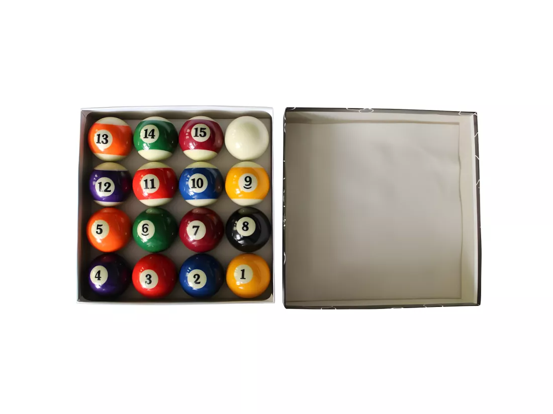 Set de 16 Boules de Billard Américain en résine (57mm) 15 boules multicolores numérotées