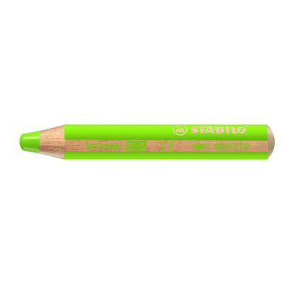 STABILO Woody 3 in 1 - Crayon de couleur pointe large - vert feuille