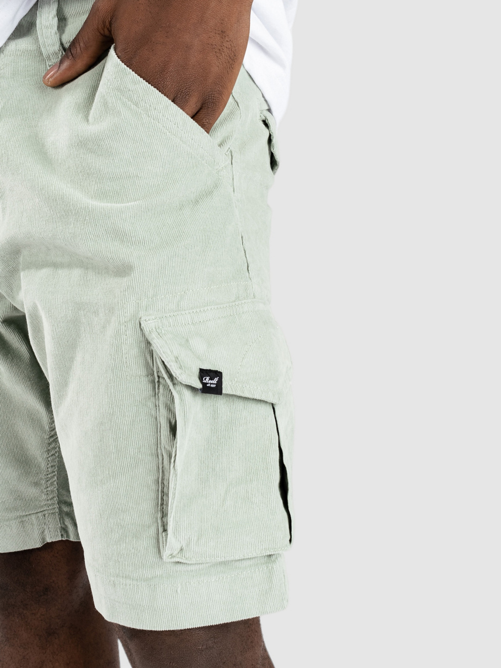 REELL City Cargo Shorts baby cord aqua grey