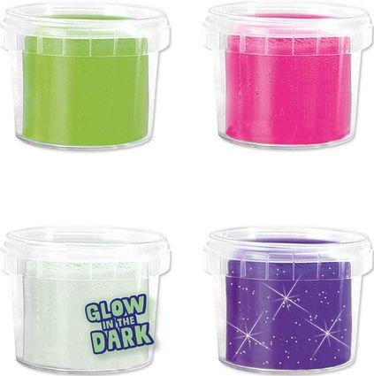 SES - Feel Good Klei - Glow - 4x90gr - Vegan en Glutenvrij - Herbruikbare Potjes