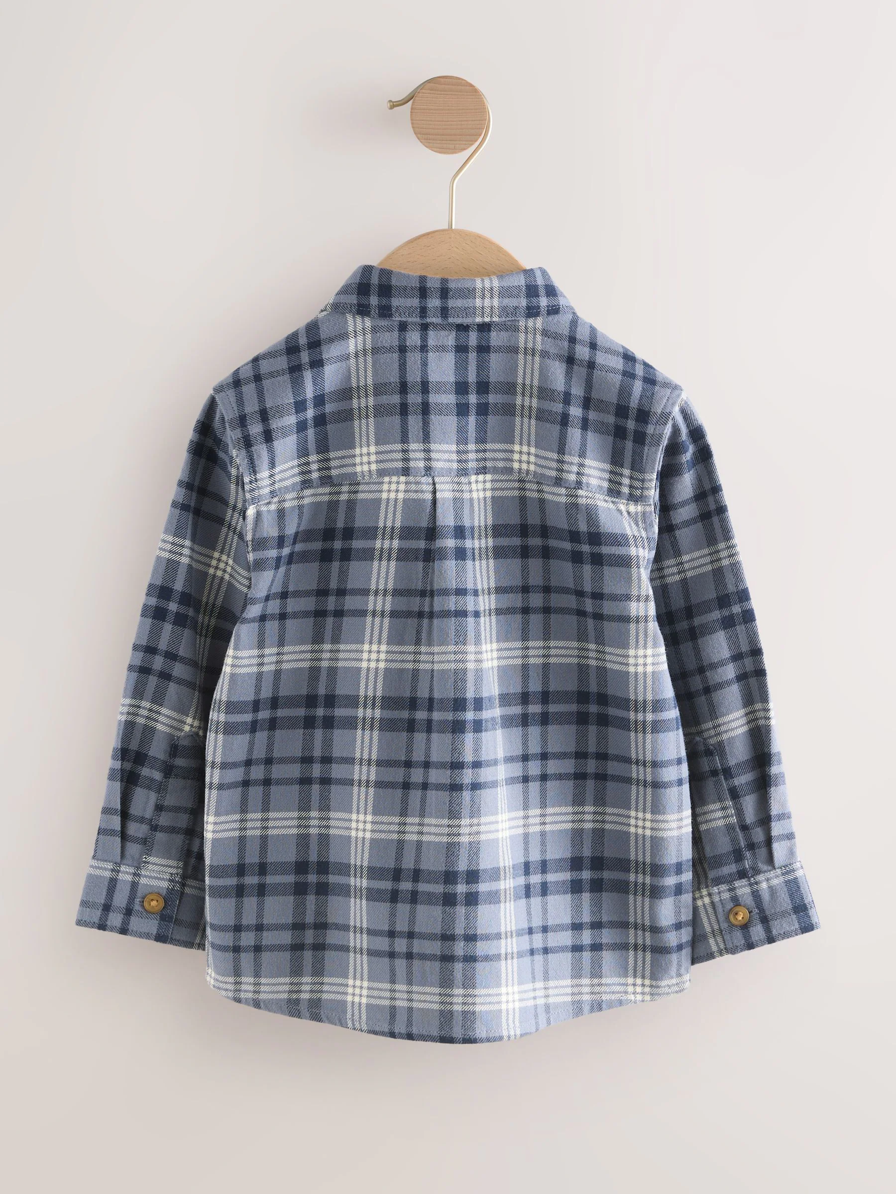 Blauw met beren - Long Sleeve Character Shirt (3mths-7yrs)