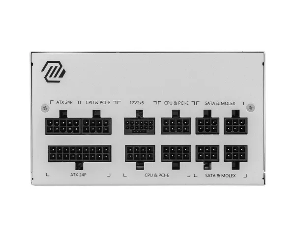 MSI MAG A850GL PCIE5 WHITE, 850 W, 100 - 240 V, 47 - 63 Hz, 8 A, 4 A, Aktiv