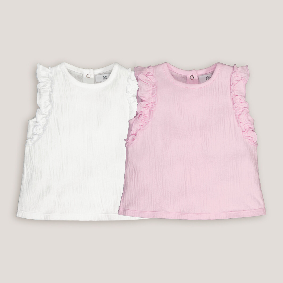 COLEÇÃO LA REDOUTE<br>Conjunto de 2 regatas com babados