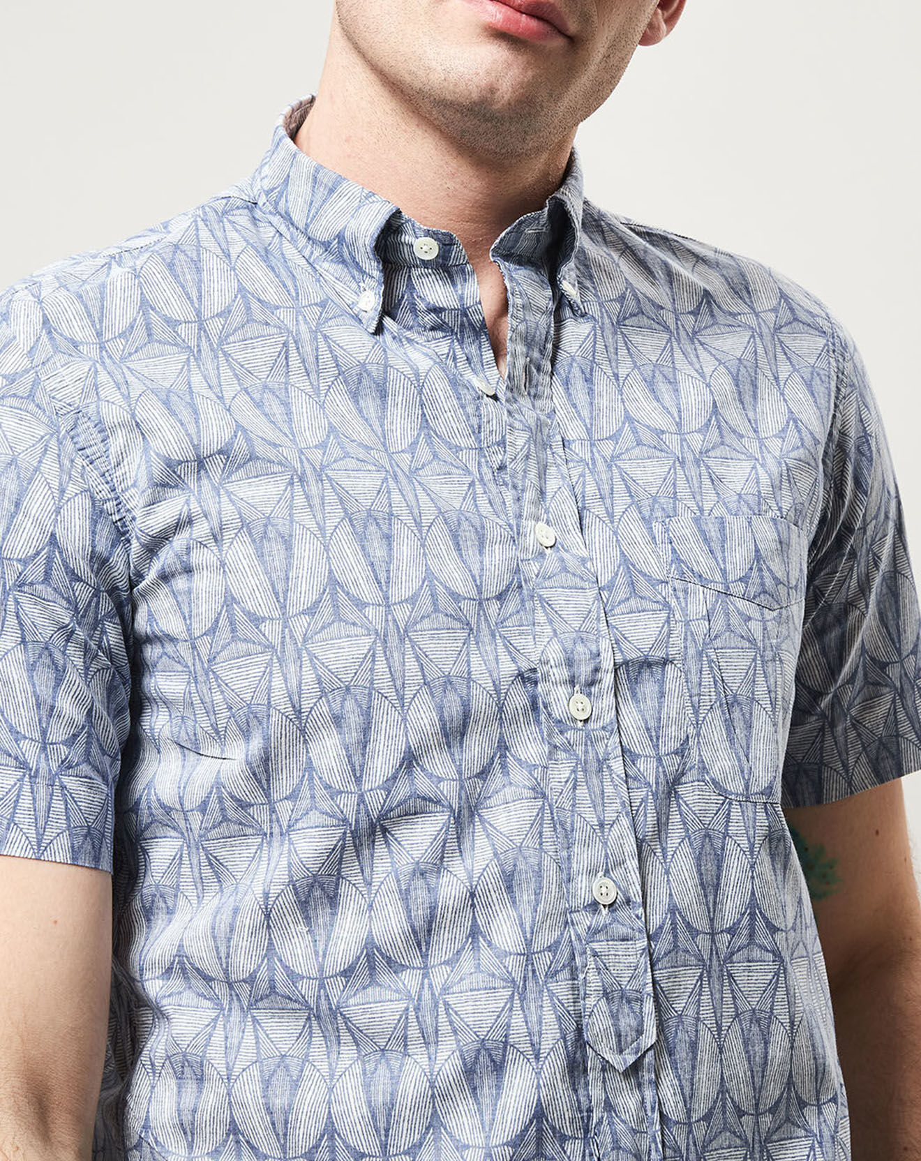 Hartford Chemise slim Sander bleue