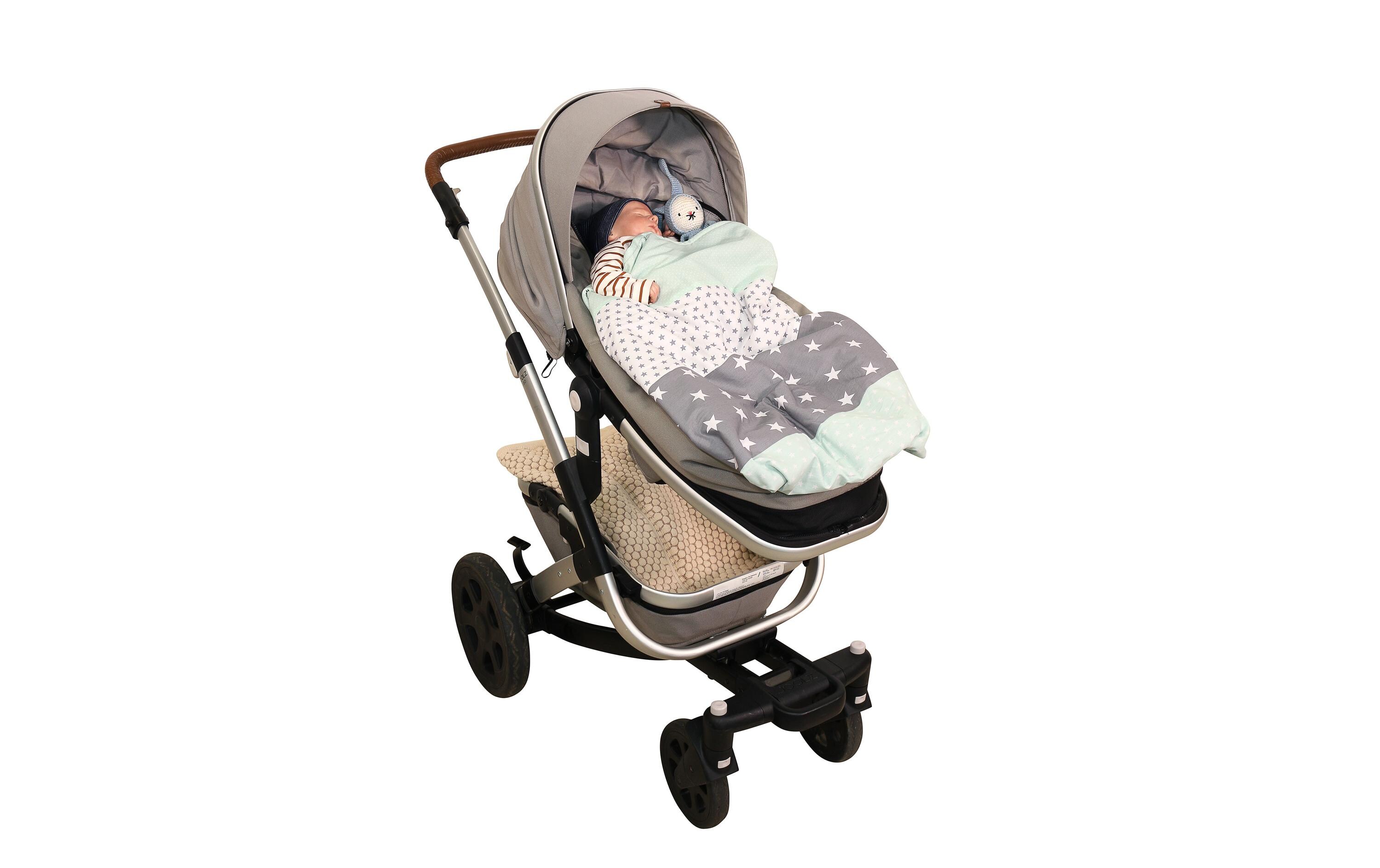 Kuscheldecke Sterne Mint/Grau 70 cm x 100Ullenboom Babydecke mit Sternen, 70 x 100 cm
