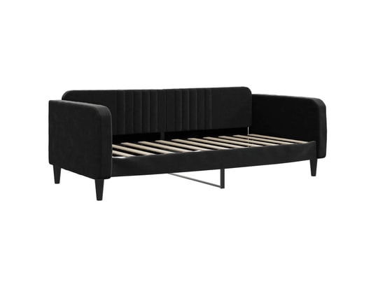 VIDAXL - Lit de jour avec gigogne et matelas noir 90x190 cm velours