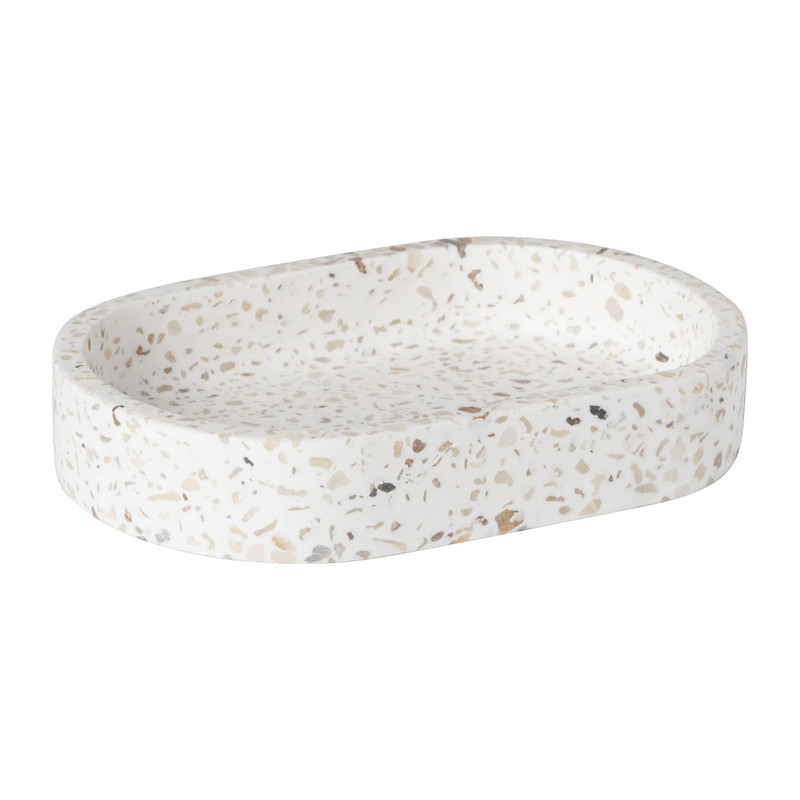Zeepbakje Terrazzo - wit - 2x13x9 cm