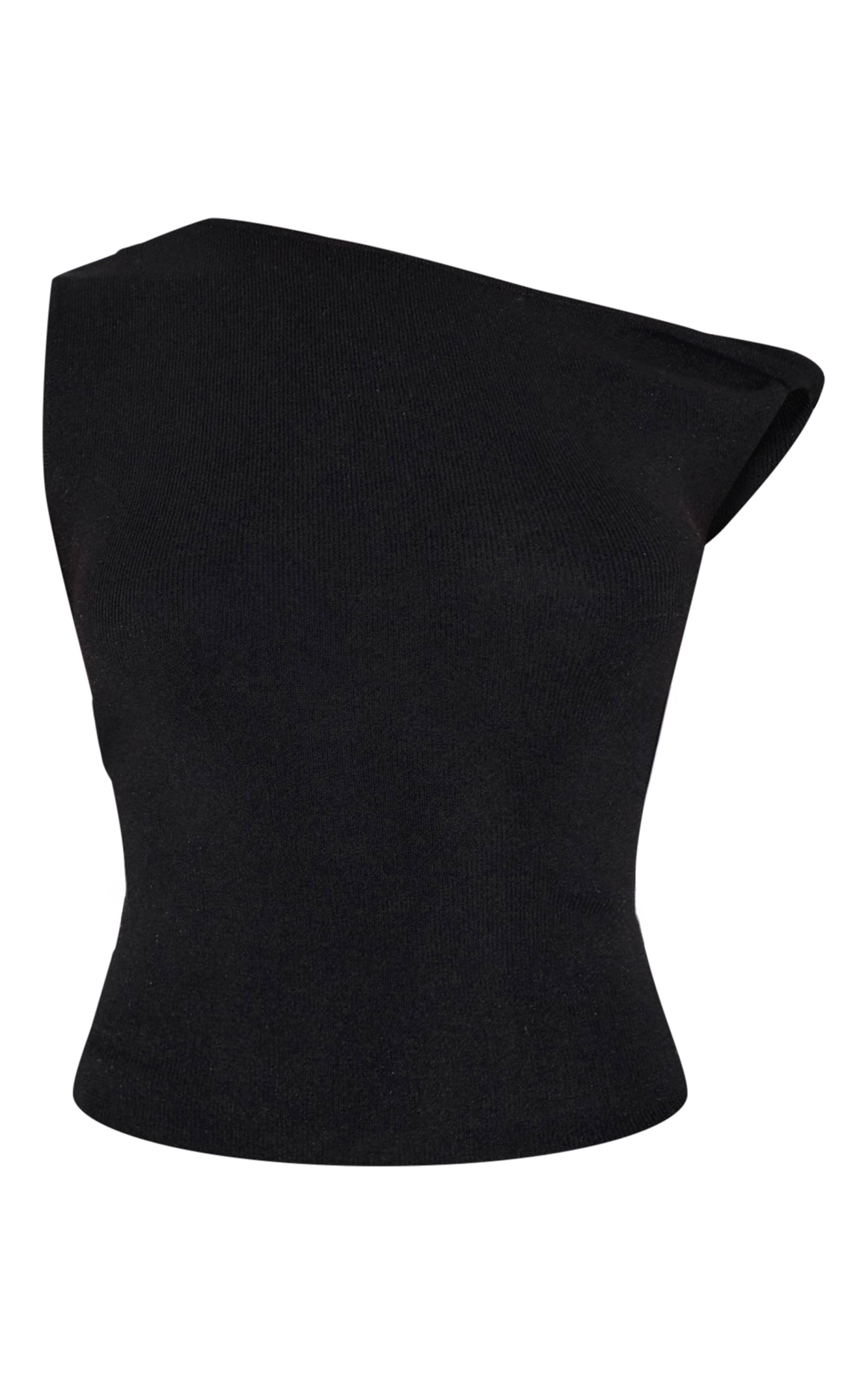 Noir Débardeur En Maille Fine À Col Torsadé