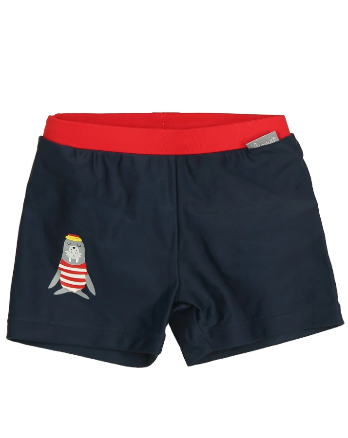 Badeshorts WALROSS in marine/rot