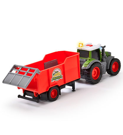 Dickie Toys Traktor m. Anhänger - Fendt Farm Anhänger - Licht/So