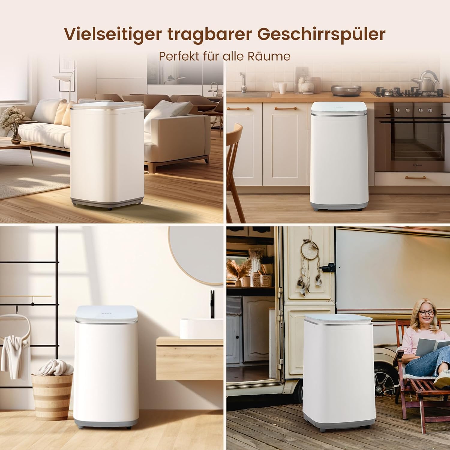 HAVA Mini Waschmaschine, 3 kg Fassungsvermögen Kleine Waschmaschine & Schleuder, Vollautomatisch mit 8 Programmen, Heißwaschfunktion & Ablaufpumpe, Platzsparend für Wohnungen, Wohnheime und Wohnmobile