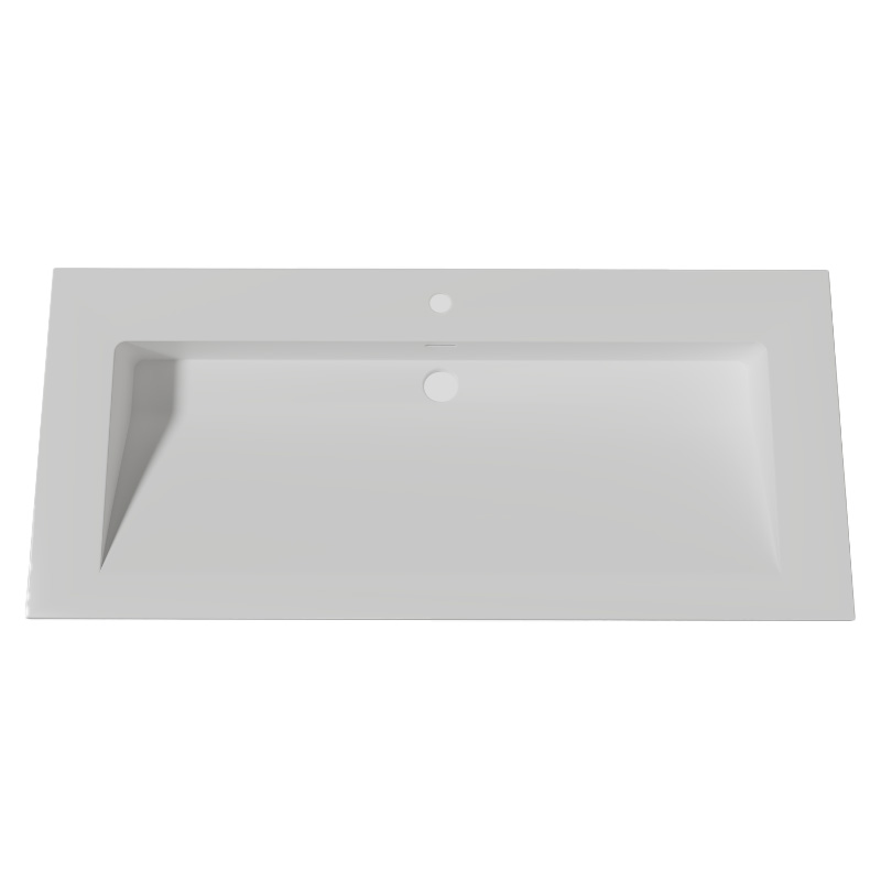 Lambini Designs Flora solid surface wastafel 100cm met 1 kraangat wit mat