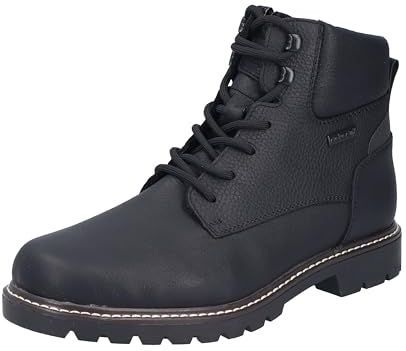 Rieker - Veterboots - Zwart - Glad Leer - Blokhak