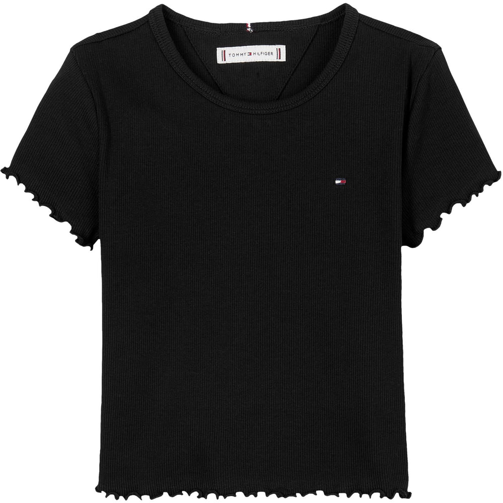 Køb Tommy Hilfiger Black Essential Rib Top SS
