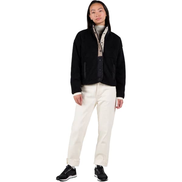 Veste polaire ROSSIGNOL W CURLY FLEECE SNAPS BLACK