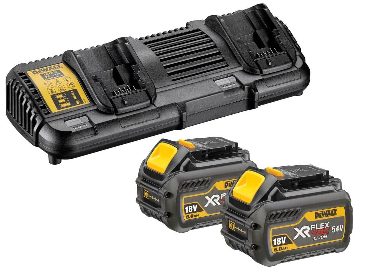 DeWalt DCB132T2 18V / 54V FlexVolt Li-Ion accu starterset (2x 6.0Ah)   duolader