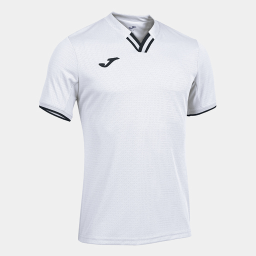Camiseta Joma Toletum IV de manga curta branca e preta
