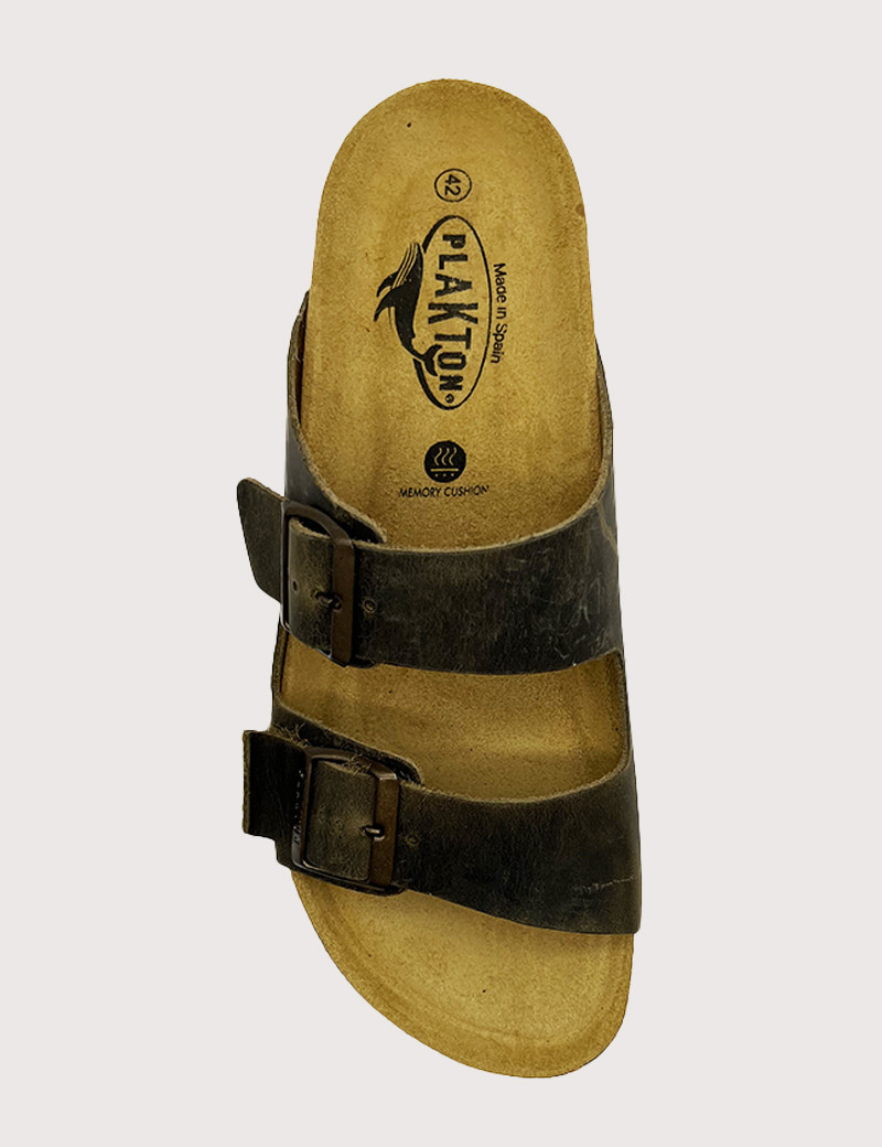 PLAKTON MULES HOMME DOUBLE BRIDE KAKI