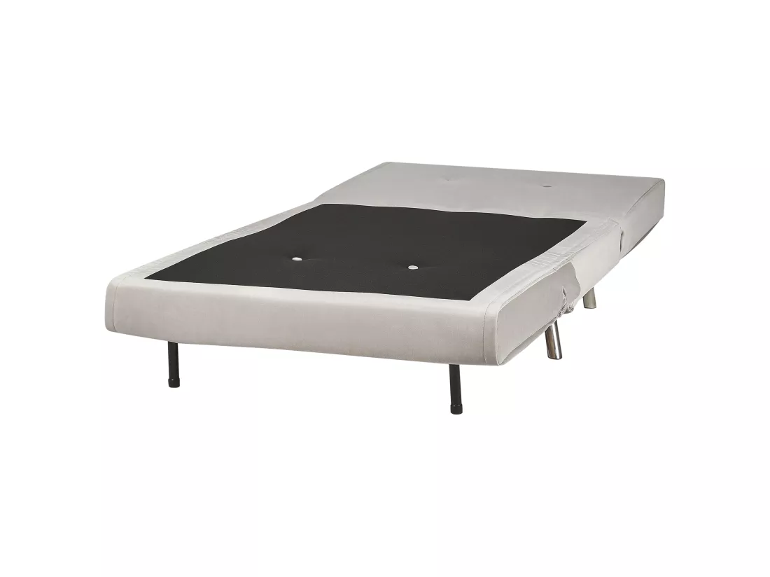 Canapé convertible 1 place en velours gris clair FARRIS
