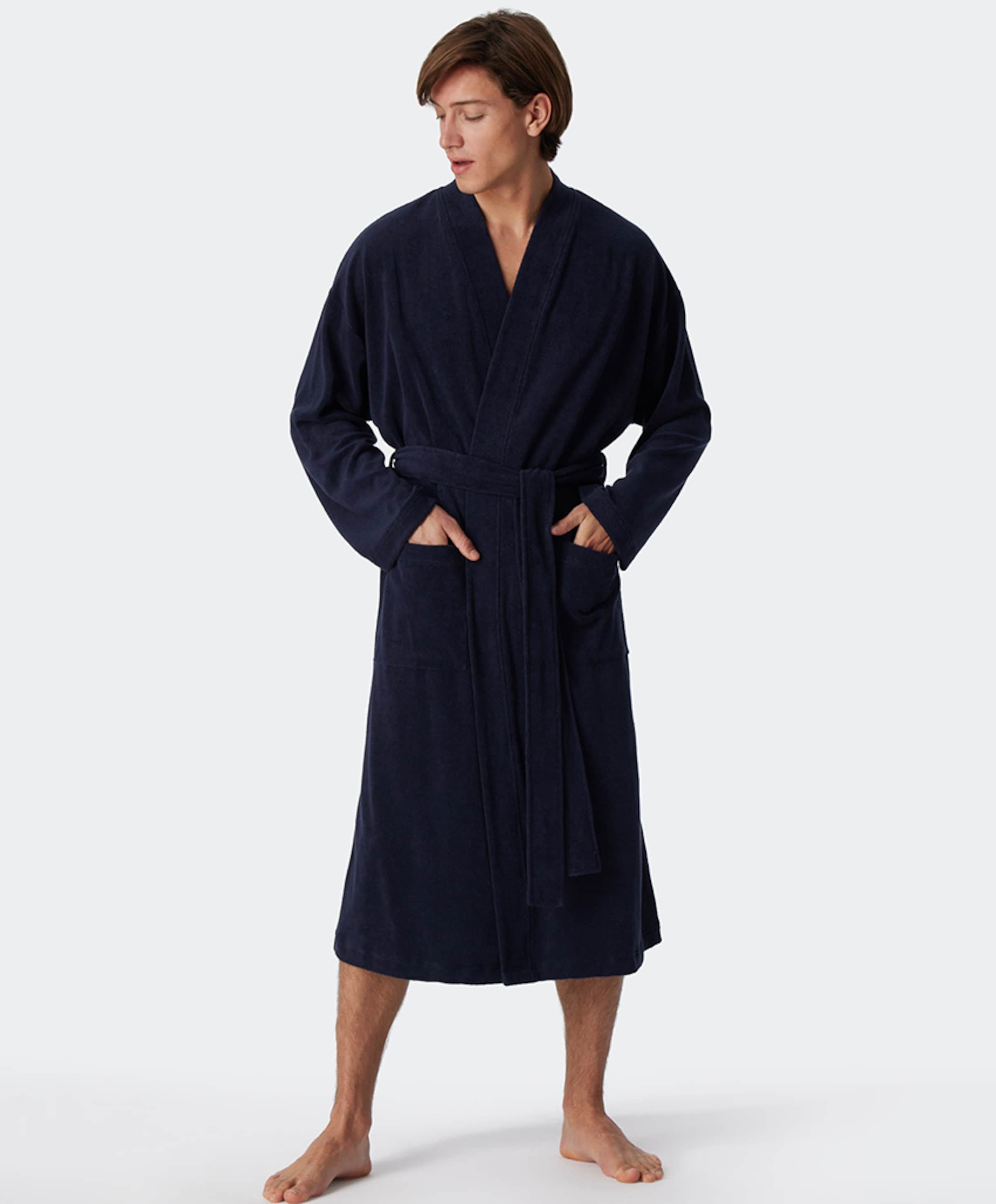 Schiesser Heren ochtendjas blauw