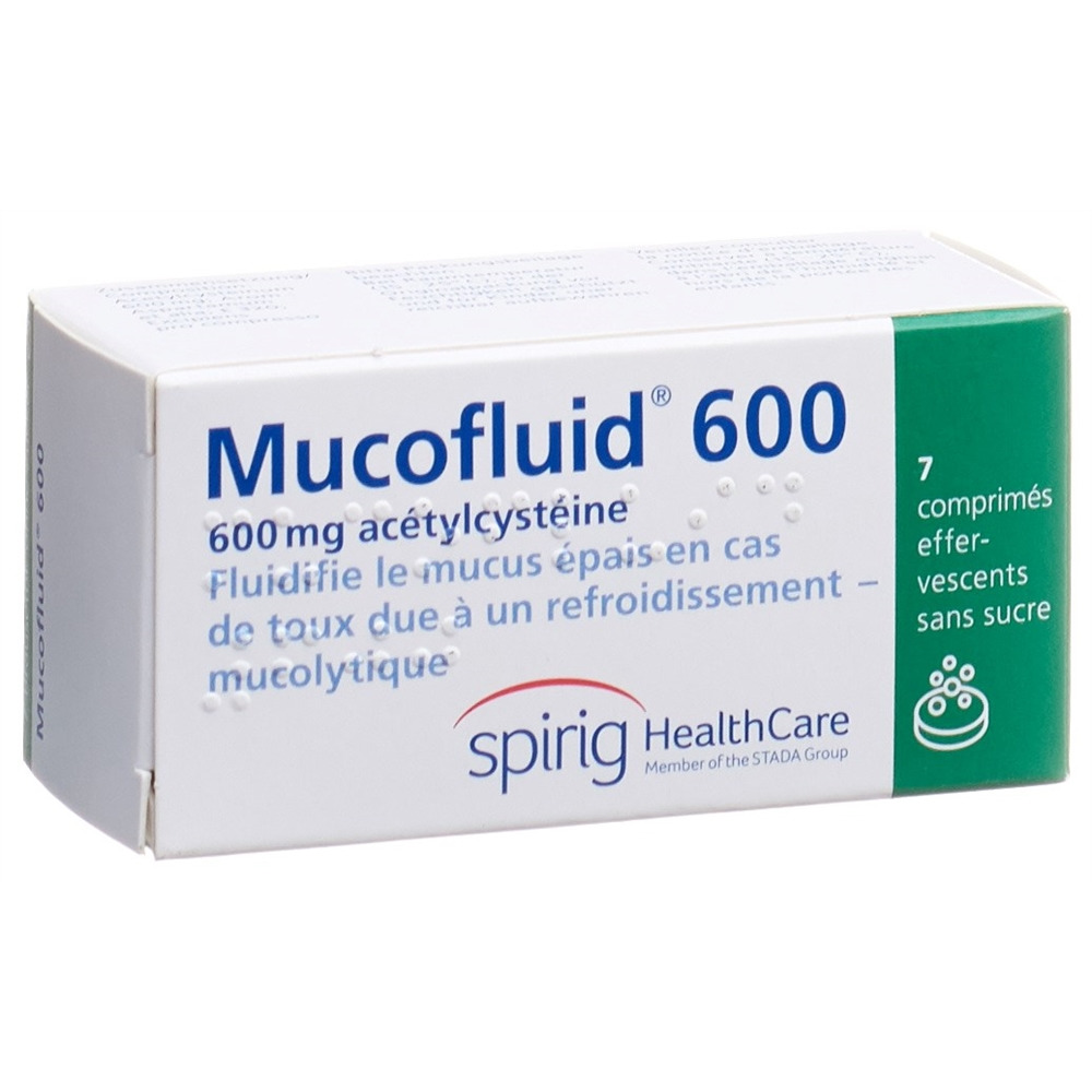 MUCOFLUID Brausetabl 600 mg Ds 7 Stk<br>7 Stück, Dose, Brausetablette